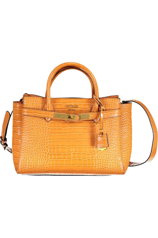 Chic Orange Shoulder Bag with Contrasting Details