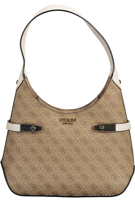 Chic Beige Shoulder Bag with Contrasting Details