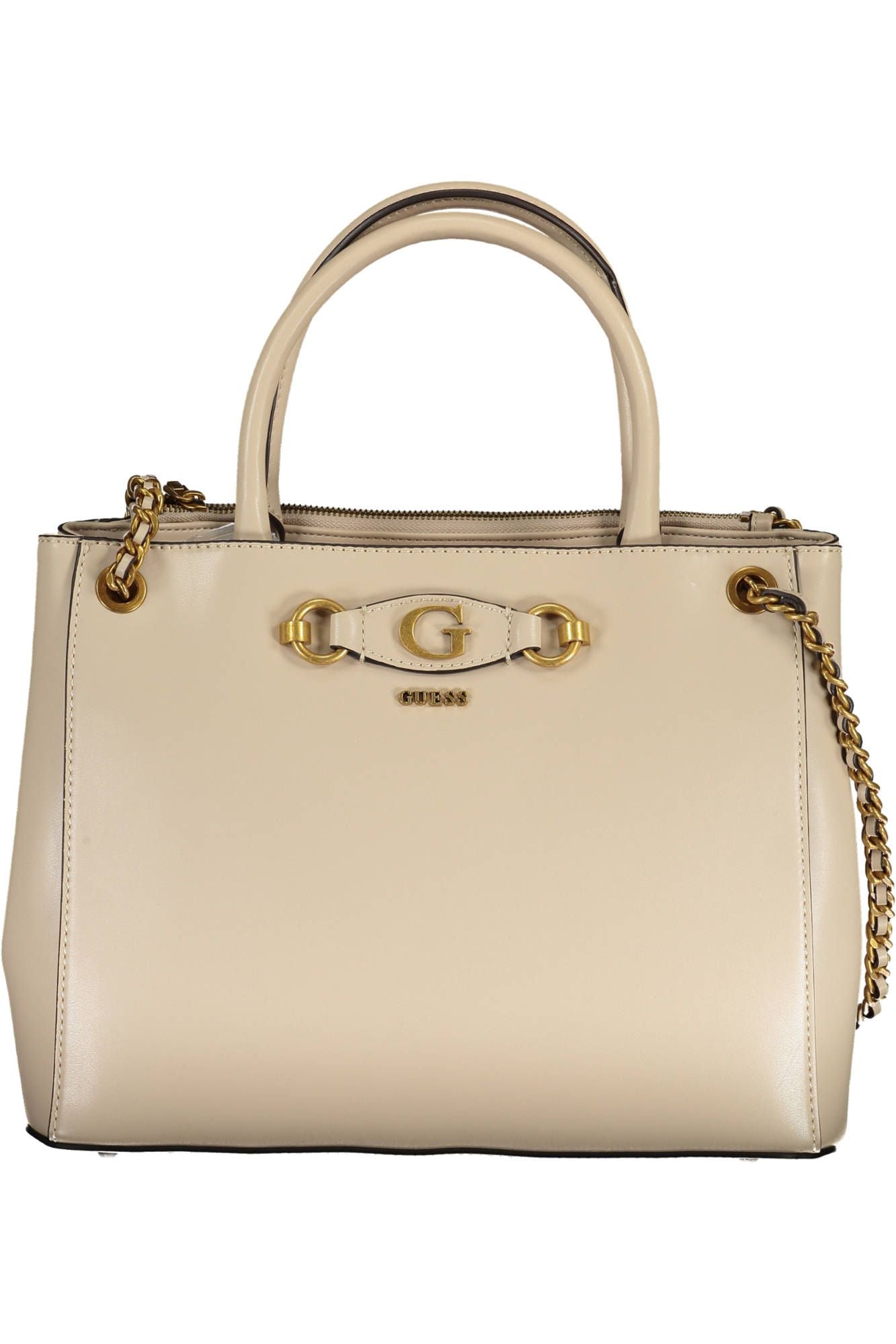 Chic Beige Dual-Handle Chain Shoulder Bag