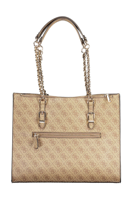 Chic Beige Chain Shoulder Handbag