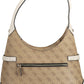 Chic Beige Shoulder Bag with Contrasting Details