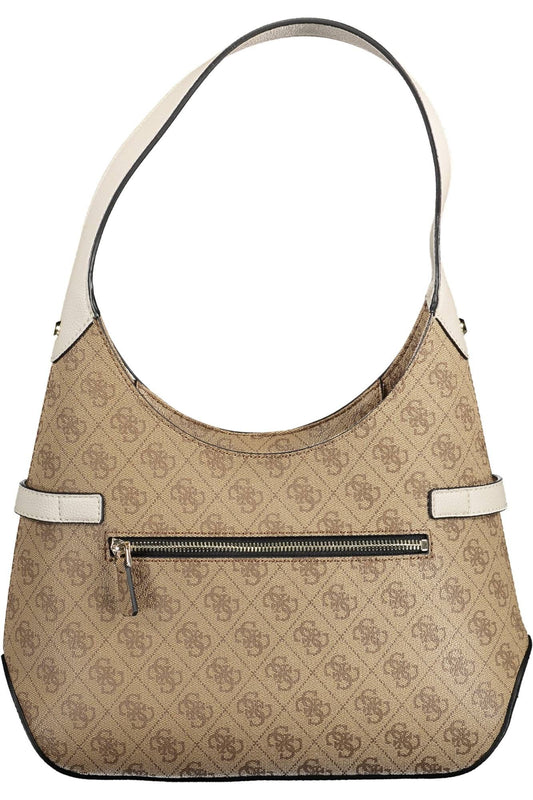 Chic Beige Shoulder Bag with Contrasting Details