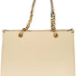 Beige Elegance Shoulder Bag with Logo Detail