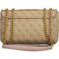 Elegant Beige Chain Handled Guess Shoulder Bag
