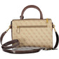 Chic Beige Tote with Contrast Details and Logo