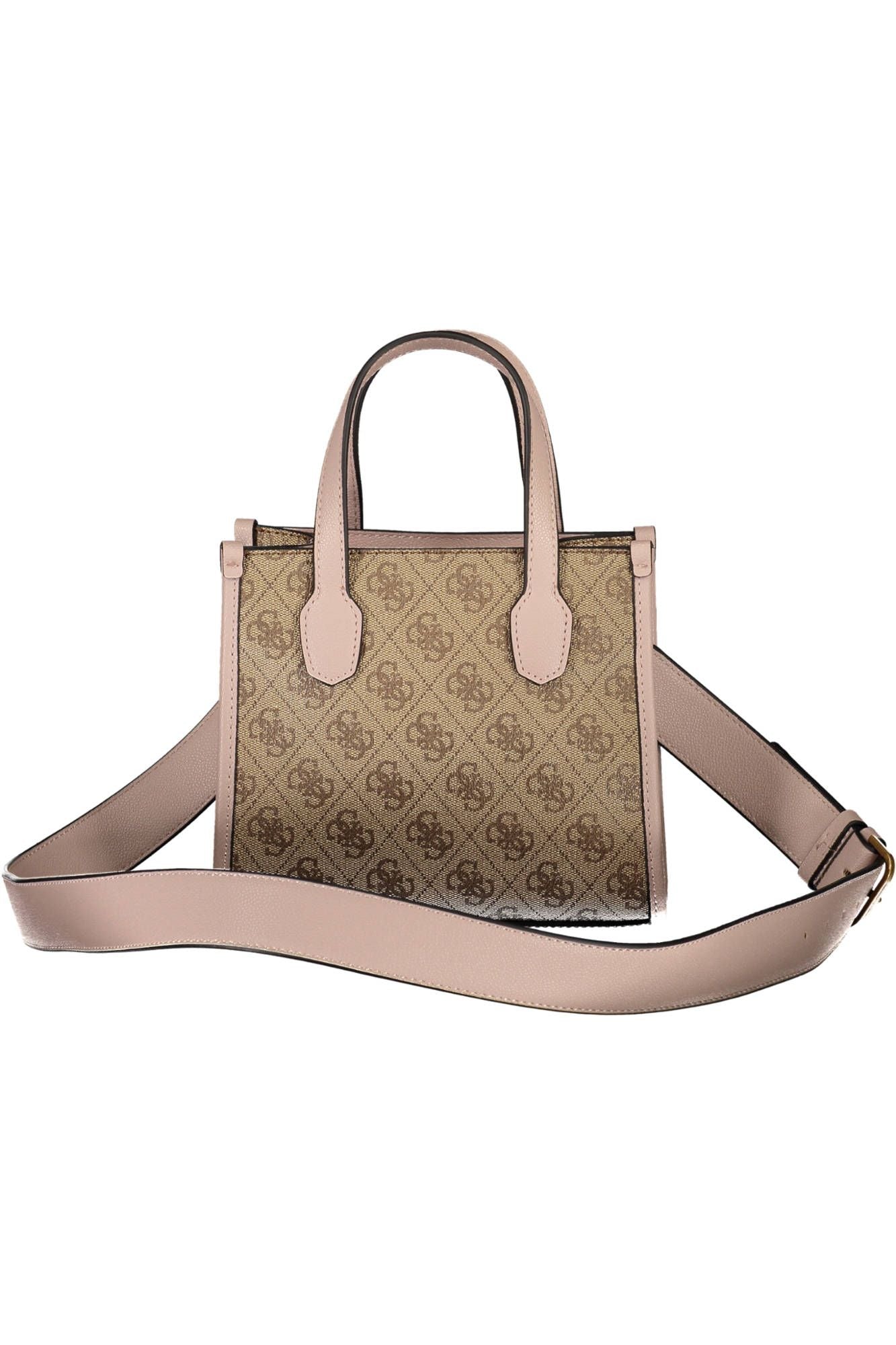 Elegant Two-Handle Beige Handbag with Card Slots