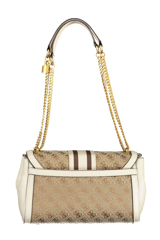 Elegant Beige Chain Shoulder Handbag