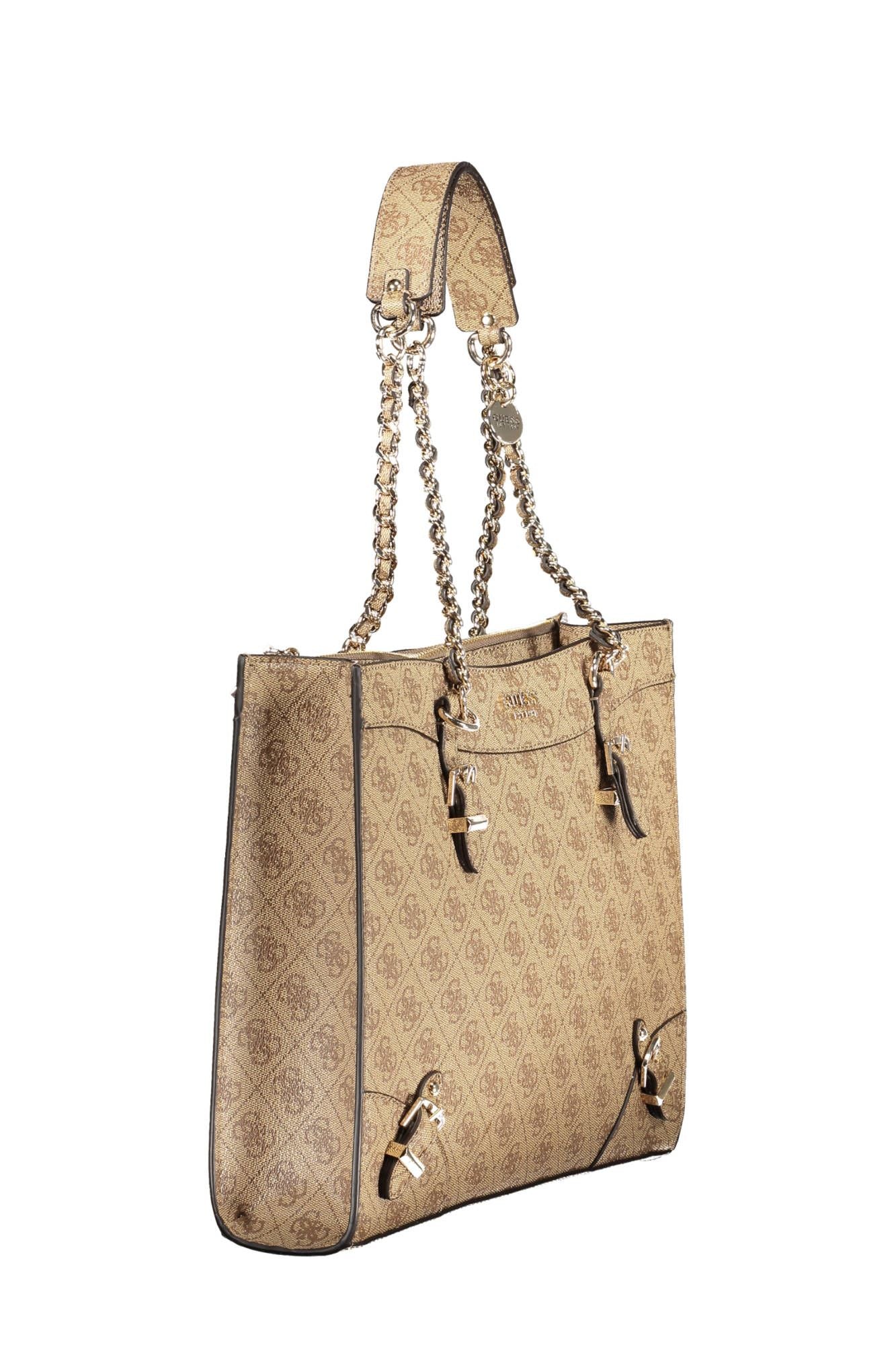 Chic Beige Chain Shoulder Handbag