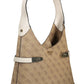 Chic Beige Shoulder Bag with Contrasting Details
