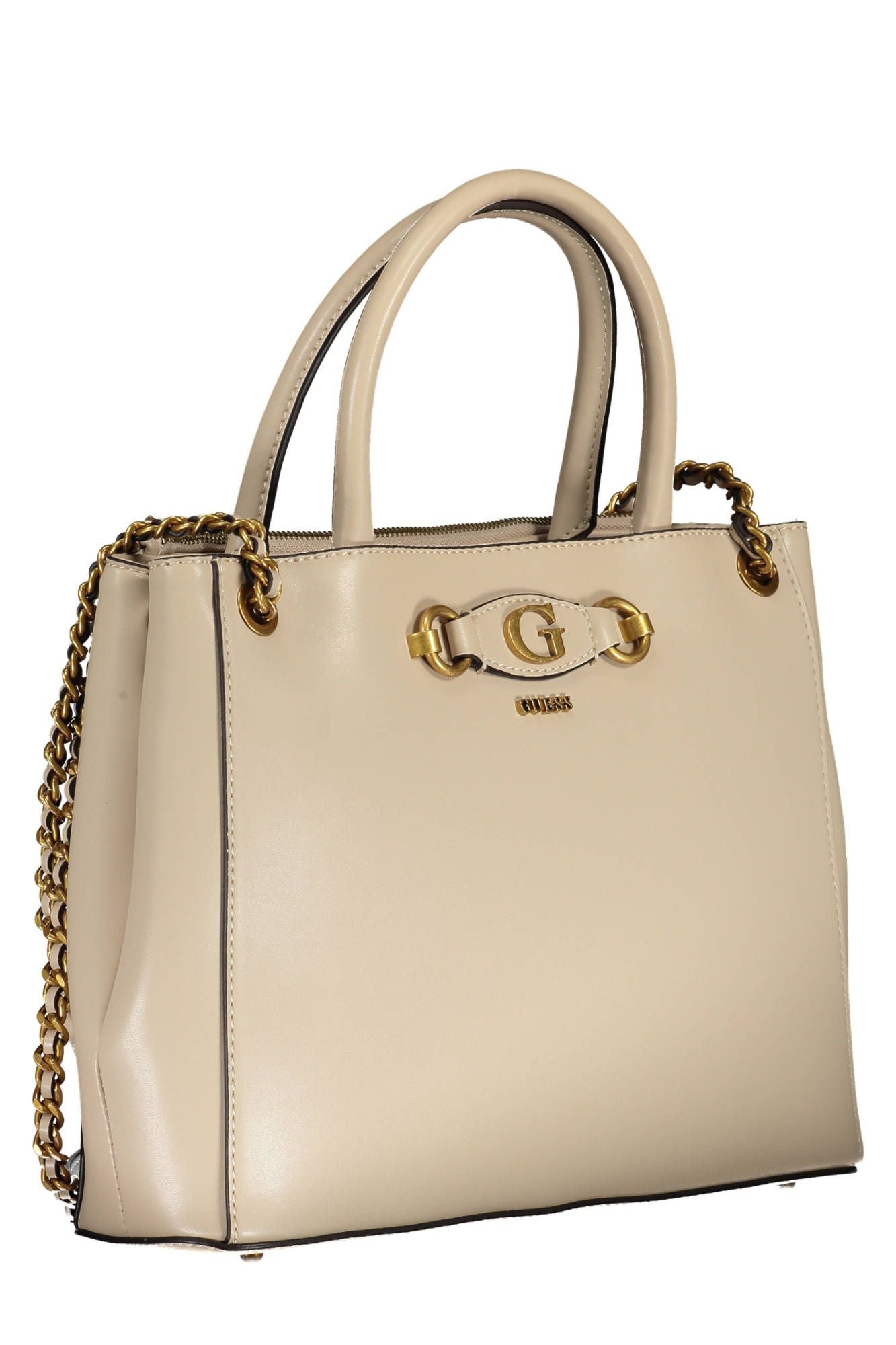 Chic Beige Dual-Handle Chain Shoulder Bag