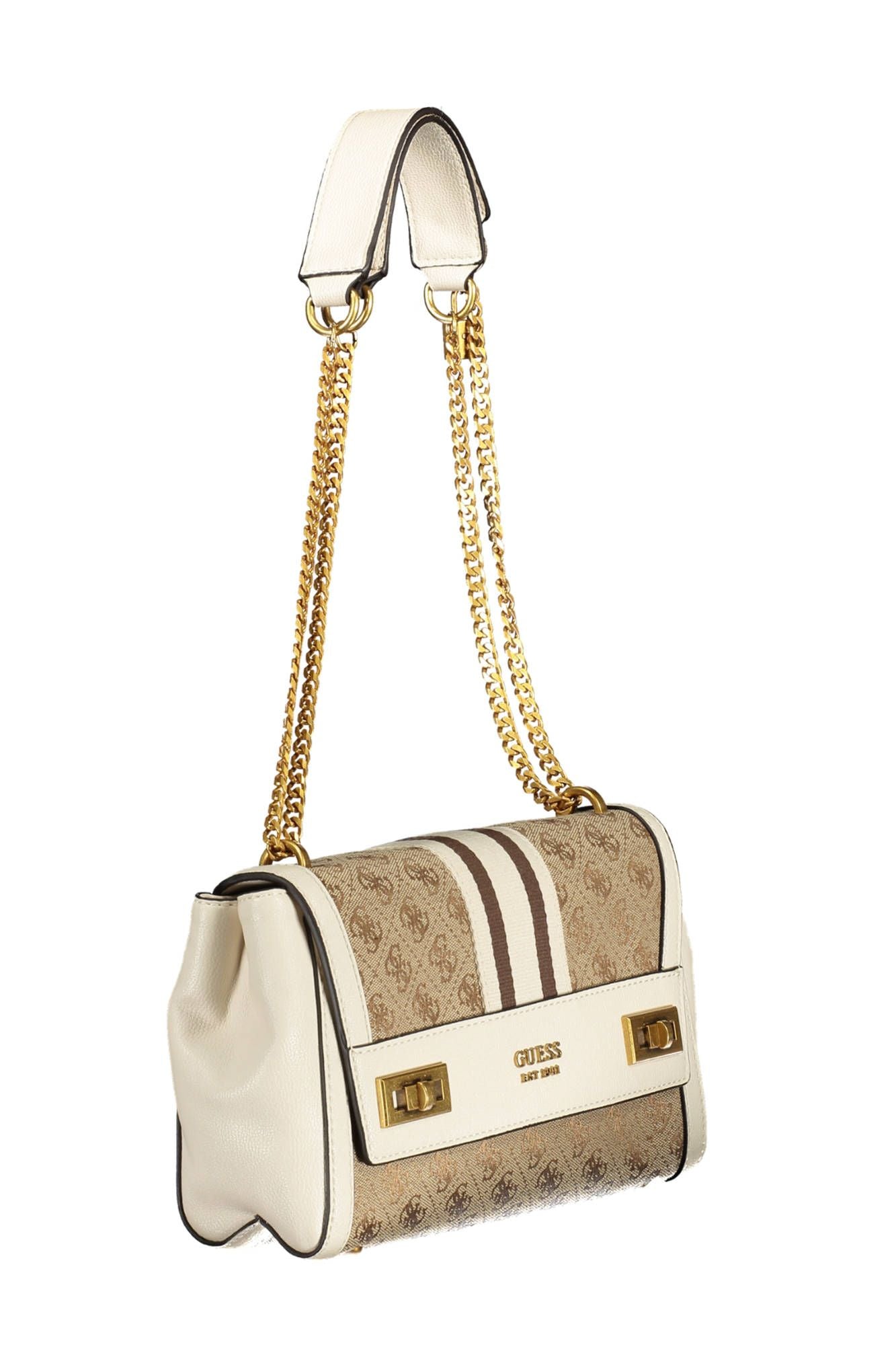 Elegant Beige Chain Shoulder Handbag