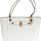 Chic White Shoulder Bag with Contrasting Details