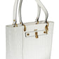 Chic White Shoulder Bag with Contrasting Details
