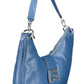 Elegant Blue Handbag with Detachable Strap