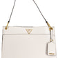 Chic Gray Shoulder Bag with Contrasting Details