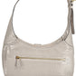Chic Gray Shoulder Bag with Contrasting Details