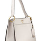 Chic Gray Shoulder Bag with Contrasting Details