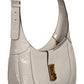 Chic Gray Shoulder Bag with Contrasting Details