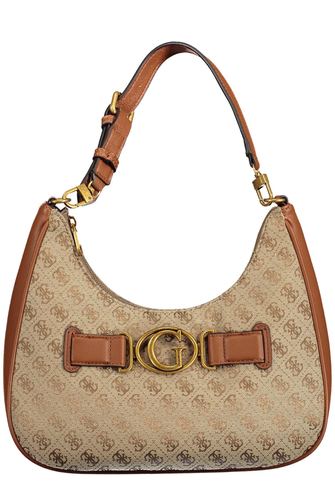 Chic Brown Handbag with Contrasting Details