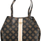 Chic Brown Polyurethane Shoulder Bag for Women