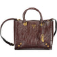 Elegant Brown Polyurethane Handbag with Logo
