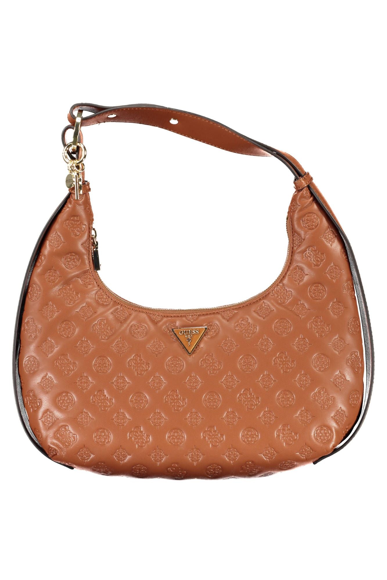 Elegant Brown Shoulder Handbag with Logo Detail