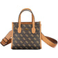 Chic Brown Double Compartment Handbag
