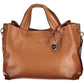 Chic Brown Shoulder Handbag with Contrasting Details