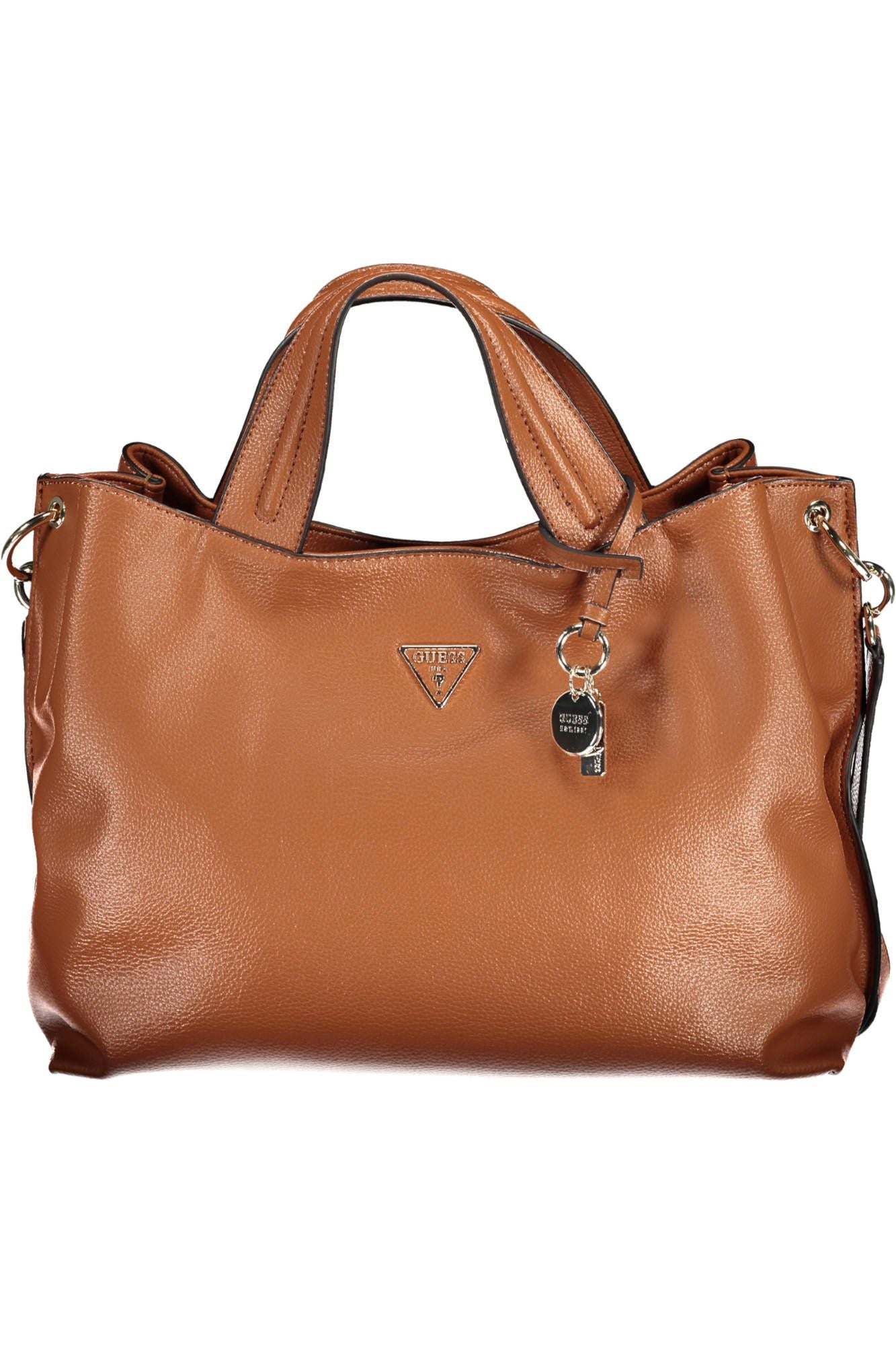 Chic Brown Shoulder Handbag with Contrasting Details