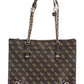 Chic Dual-Chain Brown Shoulder Bag