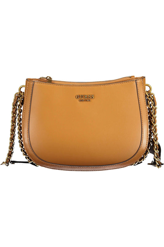 Elegant Brown Shoulder Bag with Contrasting Details