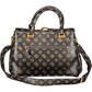 Chic Brown Polyurethane Handbag for Modern Elegance
