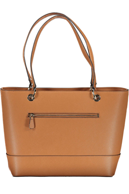 Chic Brown Polyurethane Shoulder Bag