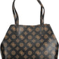 Chic Brown Polyurethane Shoulder Bag for Women