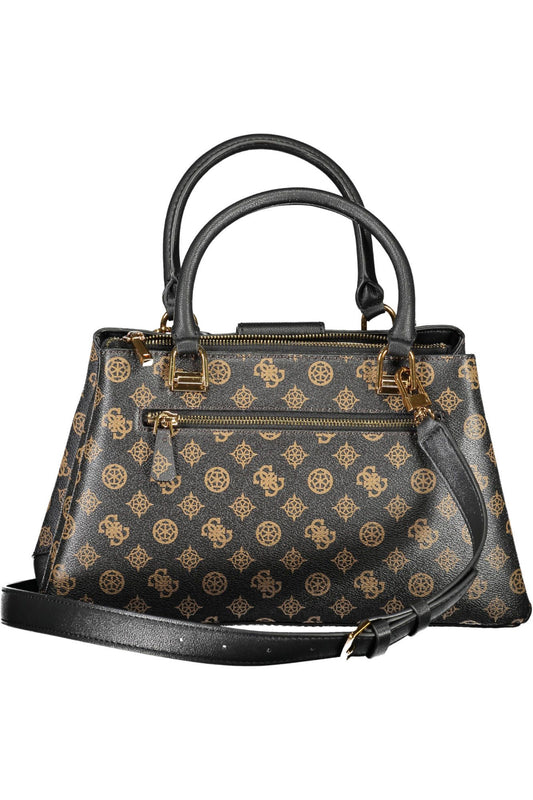 Elegant Brown Tote with Contrasting Details