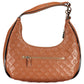 Elegant Brown Shoulder Handbag with Logo Detail