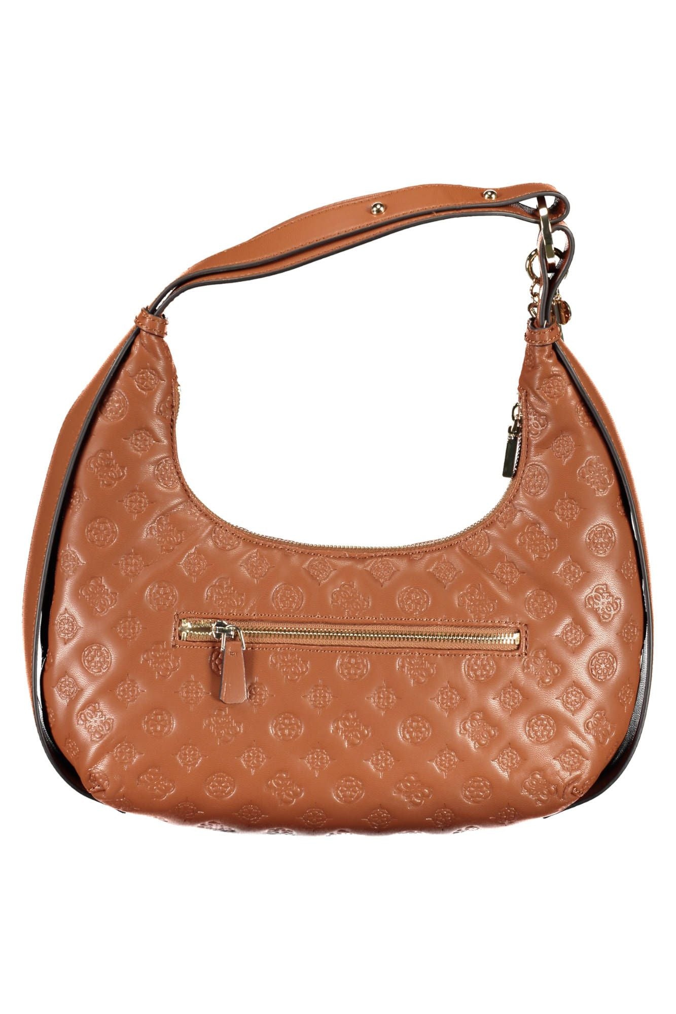 Elegant Brown Shoulder Handbag with Logo Detail