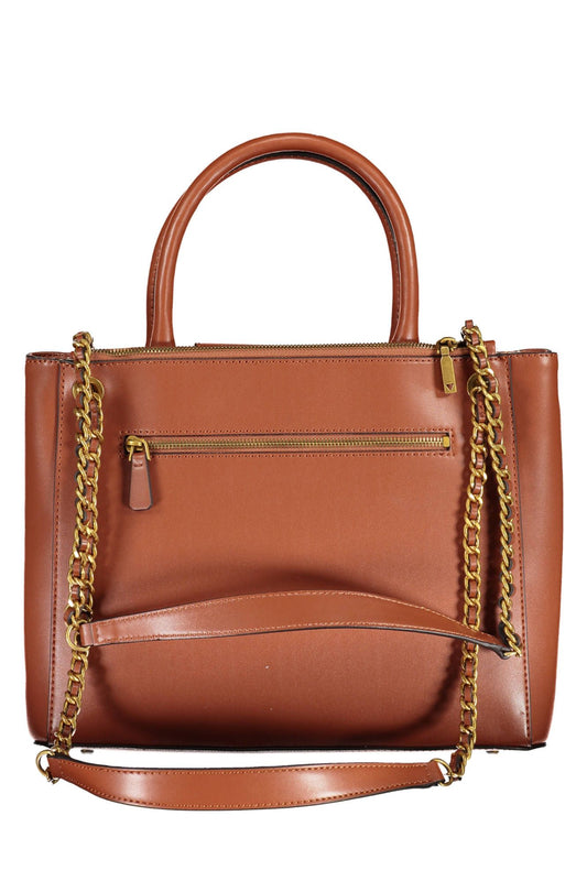 Chic Brown Chain-Handle Guess Handbag