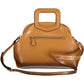 Chic Brown Polyurethane Handbag with Logo