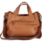 Chic Brown Shoulder Handbag with Contrasting Details