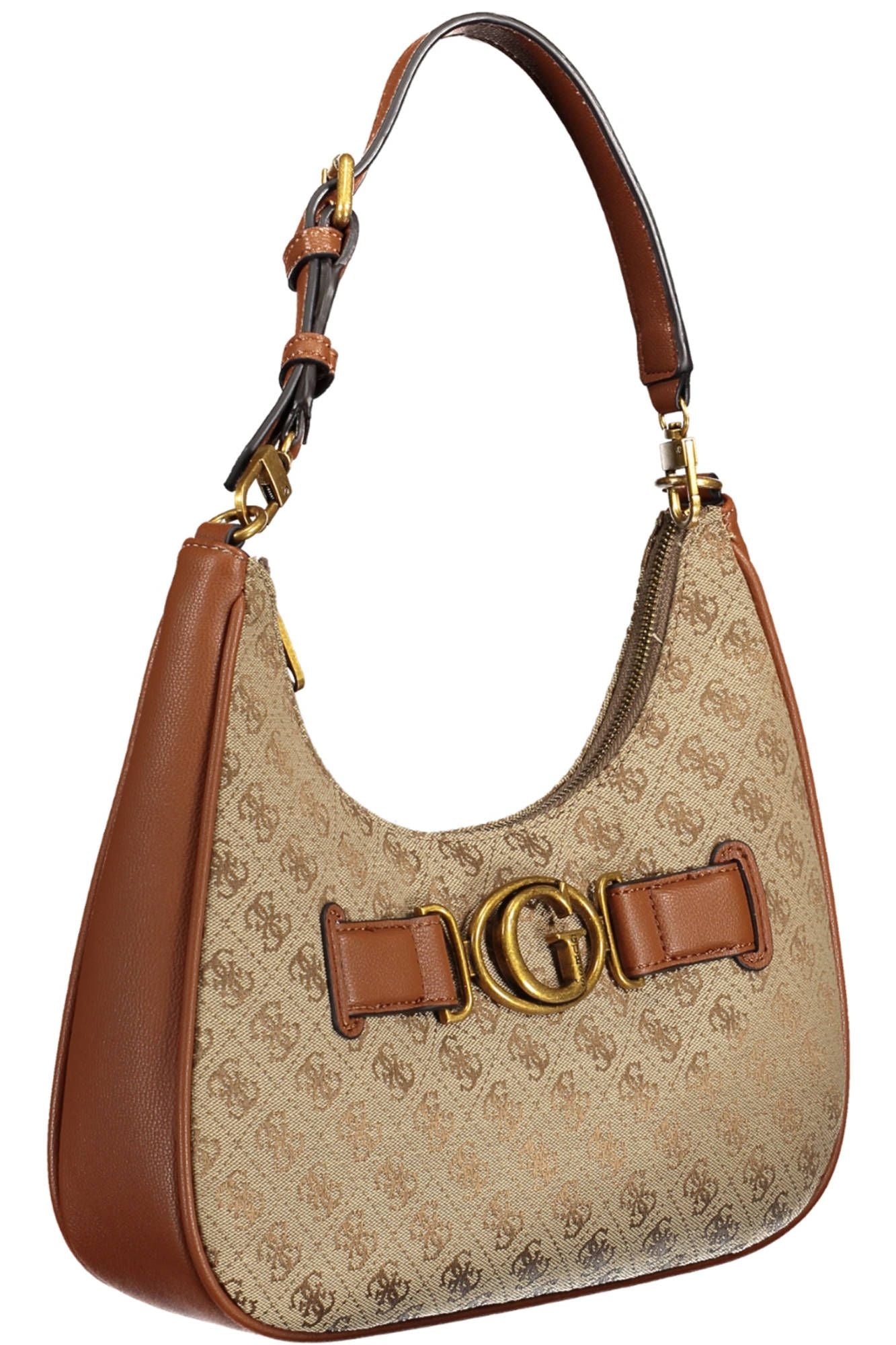 Chic Brown Handbag with Contrasting Details