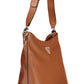 Chic Brown Shoulder Bag with Logo Detail