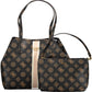 Chic Brown Polyurethane Shoulder Bag for Women