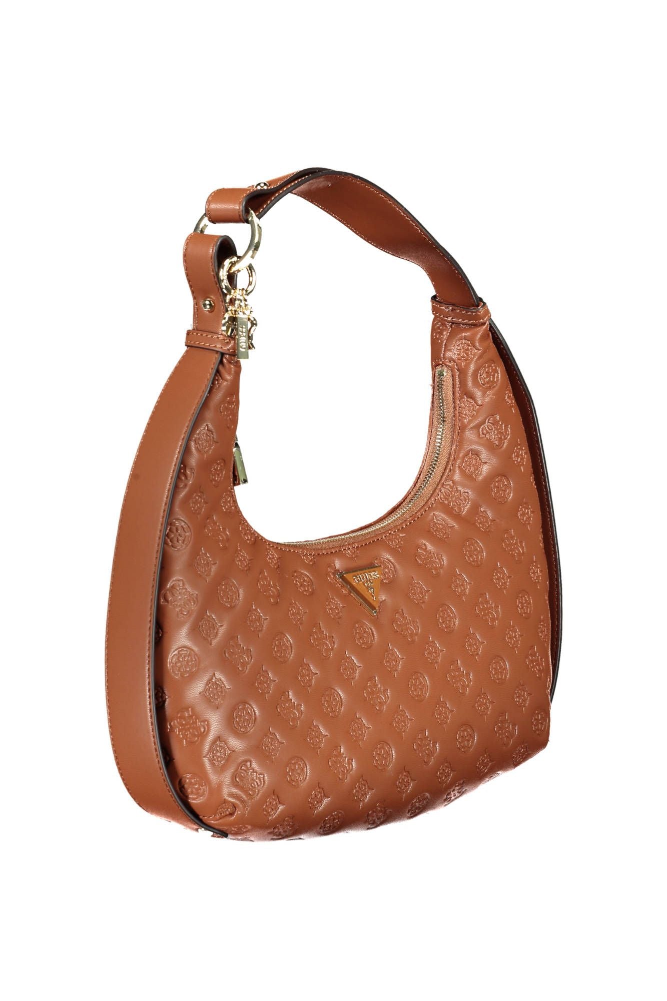 Elegant Brown Shoulder Handbag with Logo Detail