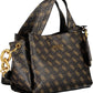 Elegant Brown Satchel with Contrasting Details