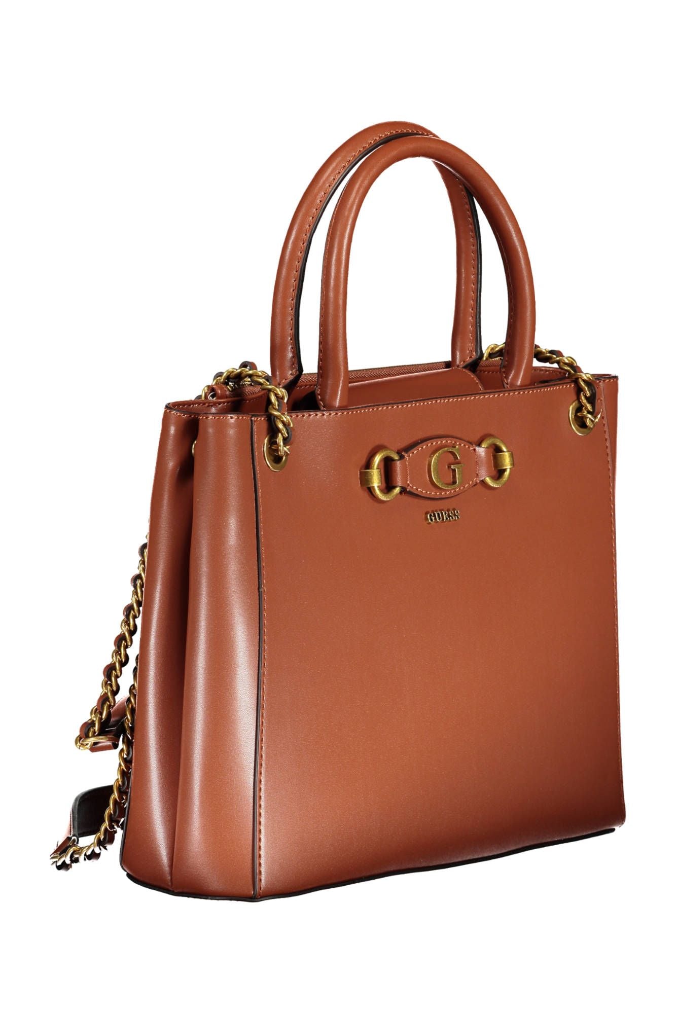 Chic Brown Chain-Handle Guess Handbag