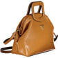 Chic Brown Polyurethane Handbag with Logo