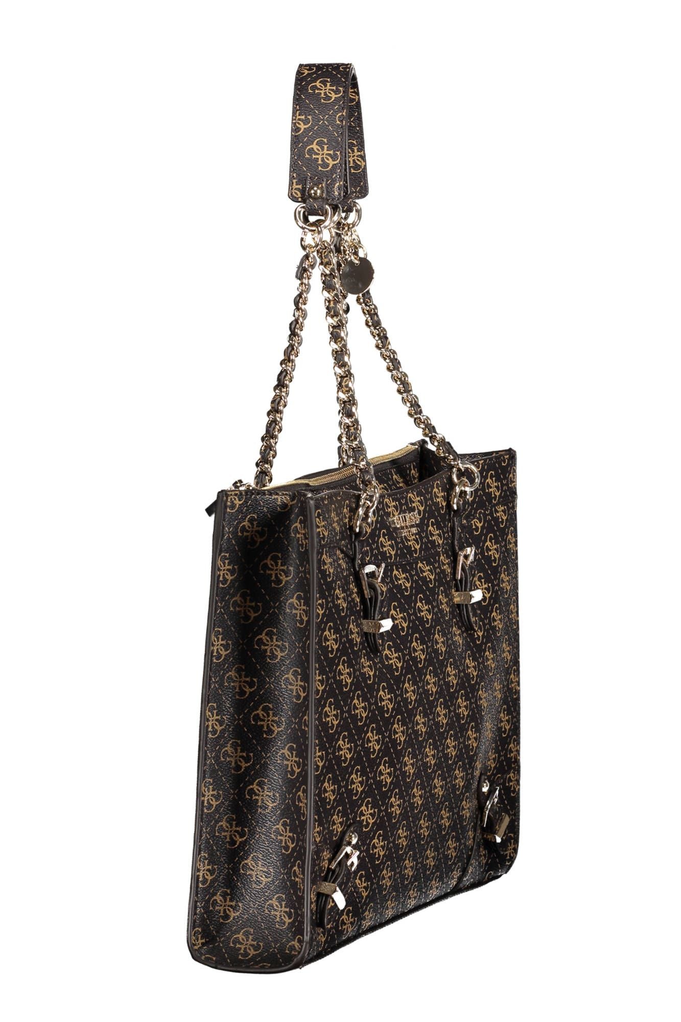 Chic Dual-Chain Brown Shoulder Bag