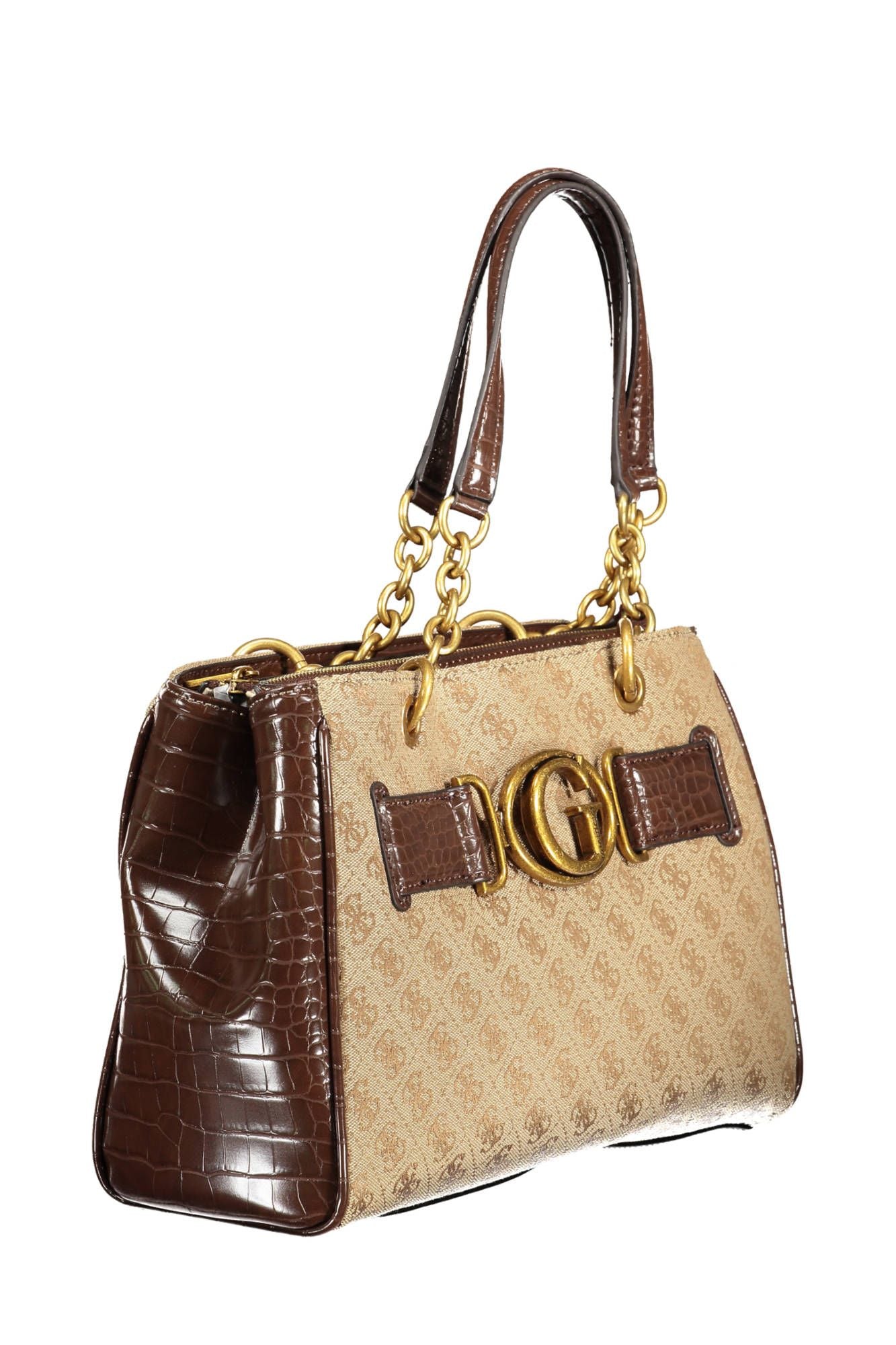 Chic Brown Chain-Handle Shoulder Bag