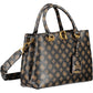 Chic Brown Polyurethane Handbag for Modern Elegance